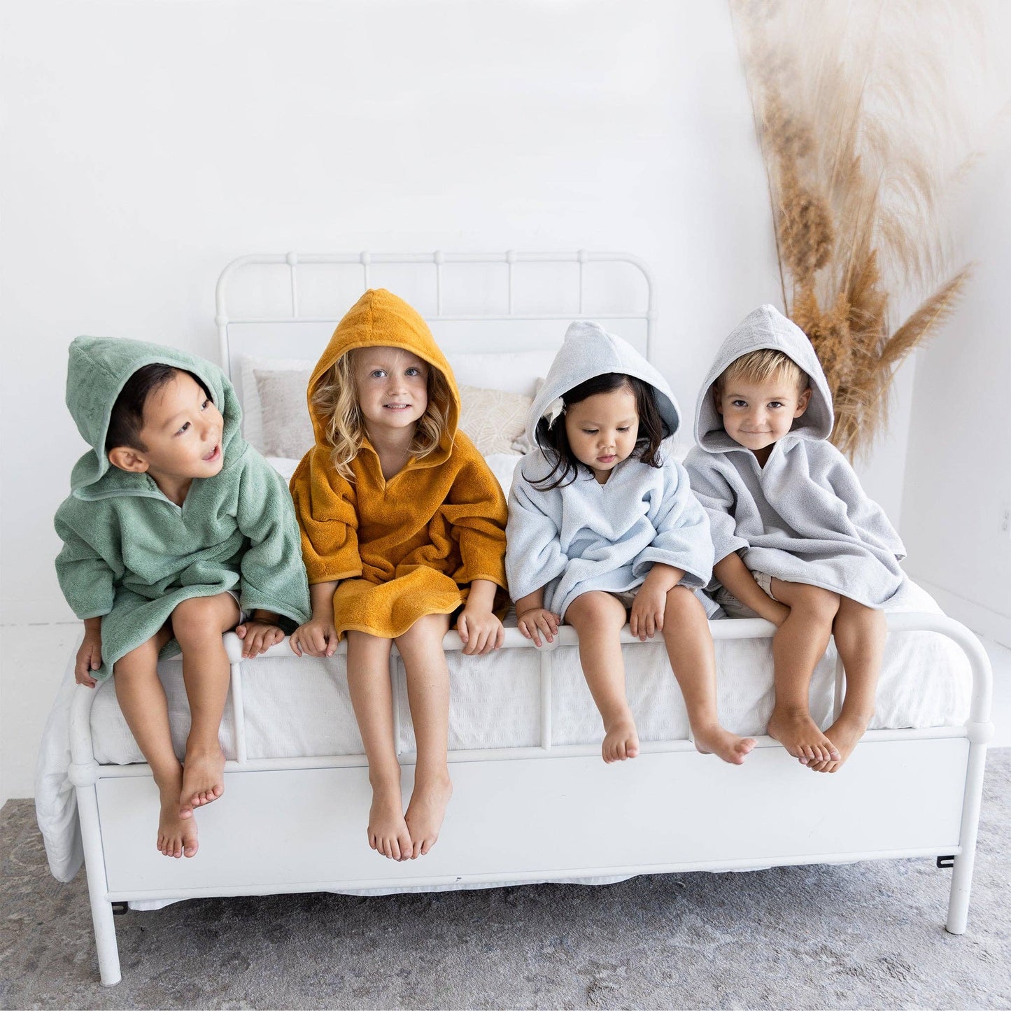 Organic Cotton Hooded Poncho Cover-Up Grey