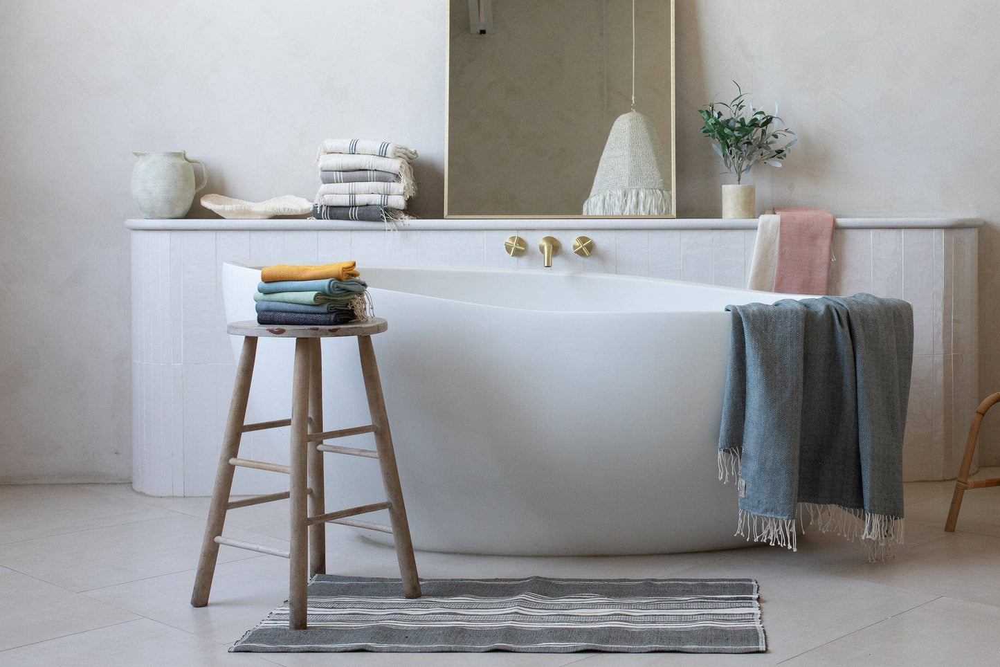 Genale handwoven Ethiopian cotton bath mat