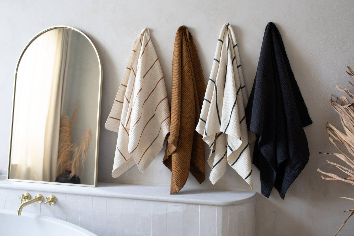Wari handwoven Ethiopian cotton waffle bath towel