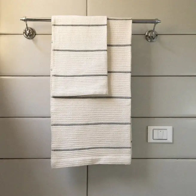 Wari handwoven Ethiopian cotton waffle bath towel