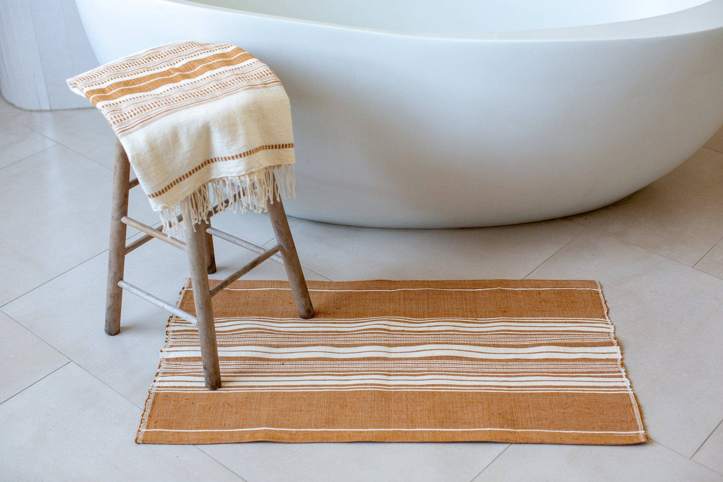 Genale handwoven Ethiopian cotton bath mat