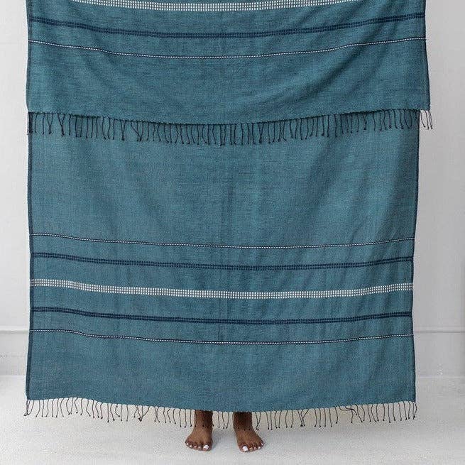 Zenach Handwoven Ethiopian Cotton Throw Blanket