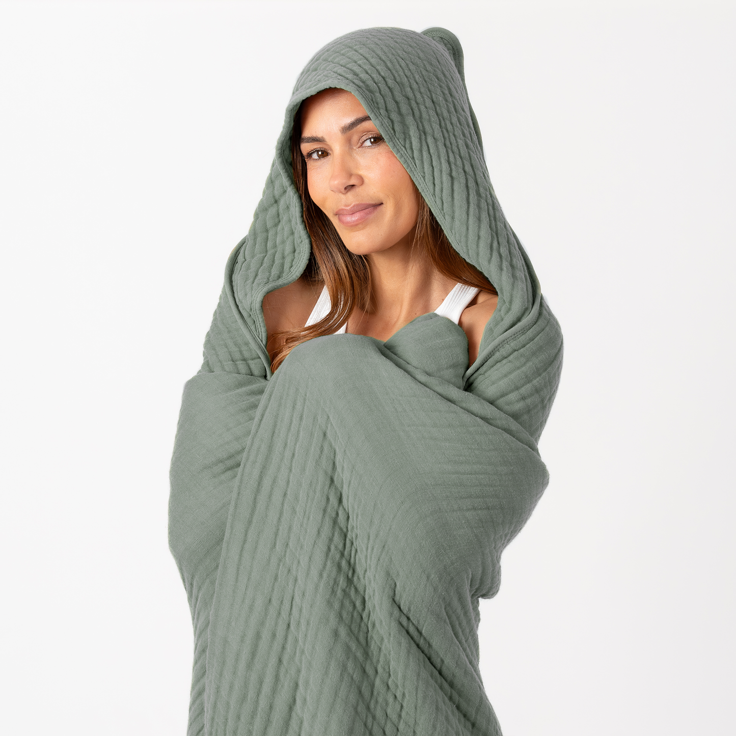 Comfy Cubs Adult Hooded Towel/Blanket Cotton Muslin