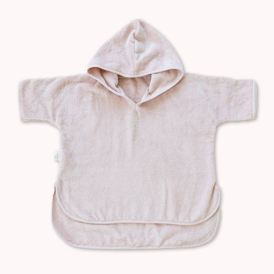 Organic Cotton Hooded Poncho Cover-Up Pink