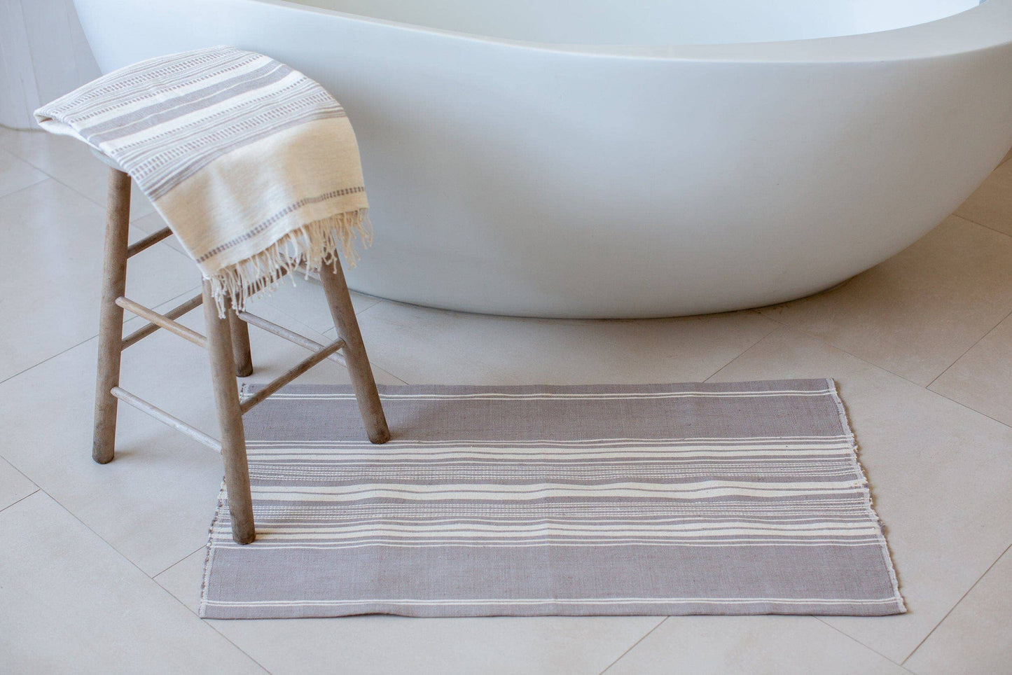 Genale handwoven Ethiopian cotton bath mat