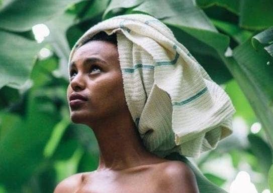 Wari handwoven Ethiopian cotton waffle bath towel
