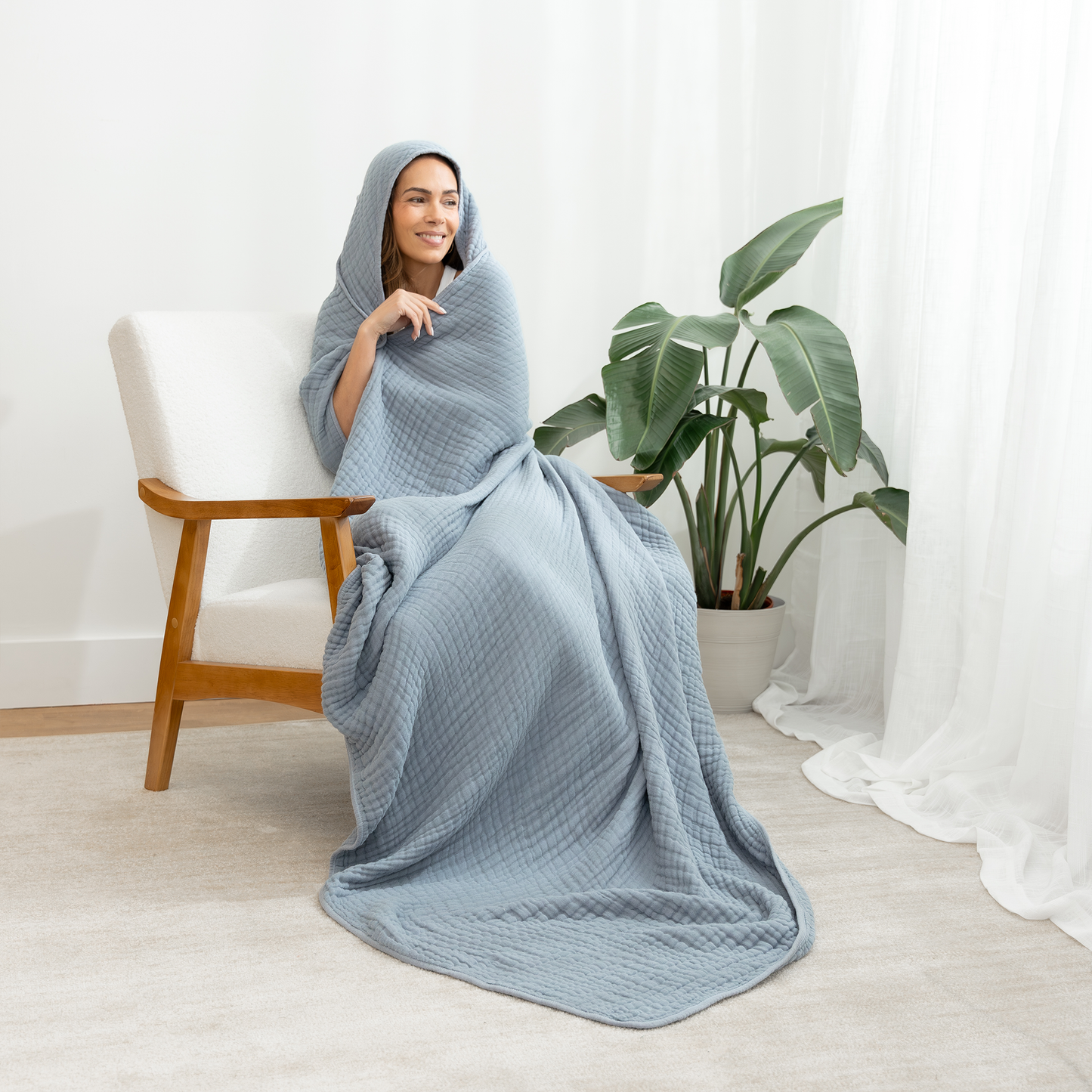 Comfy Cubs Adult Hooded Towel/Blanket Cotton Muslin