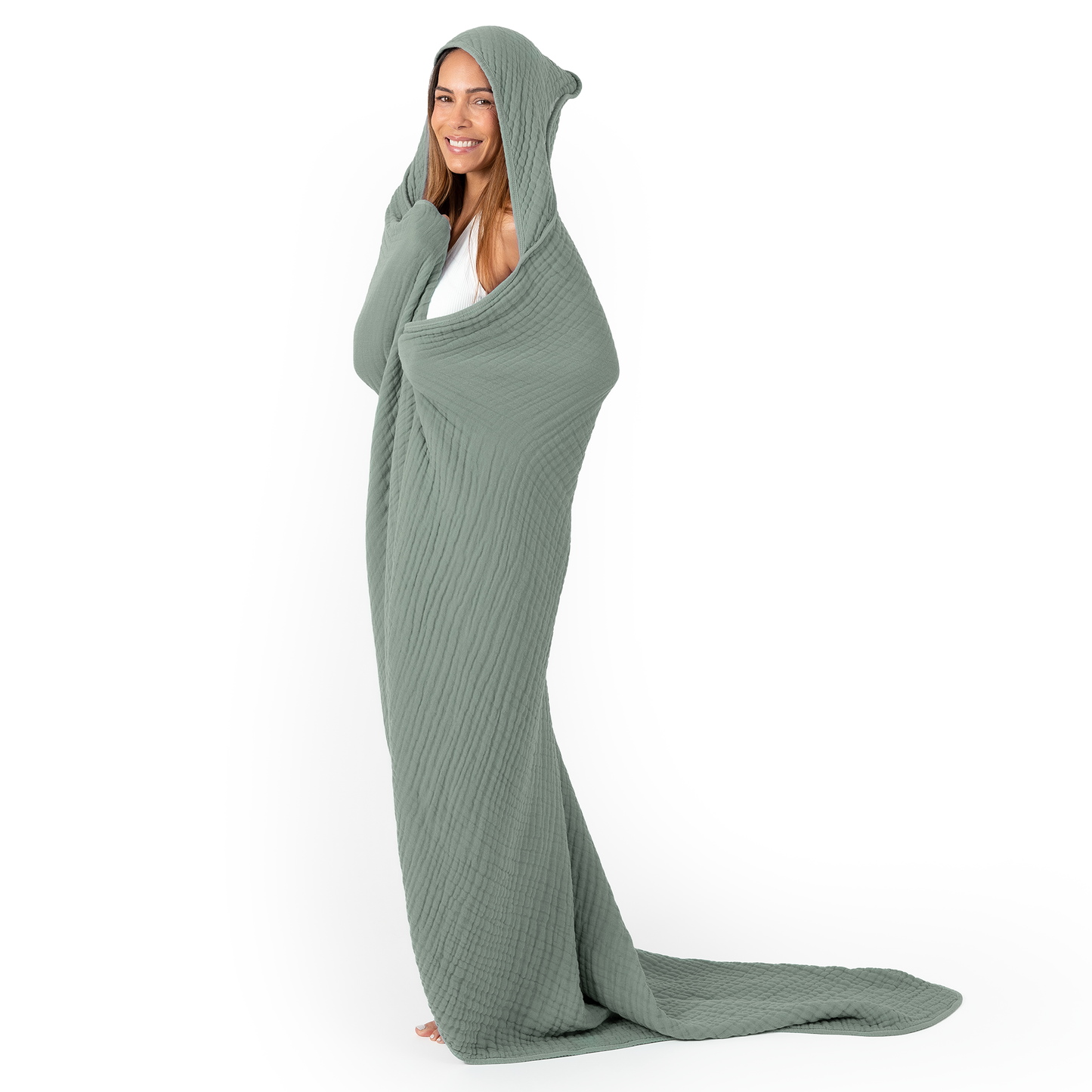 Comfy Cubs Adult Hooded Towel/Blanket Cotton Muslin