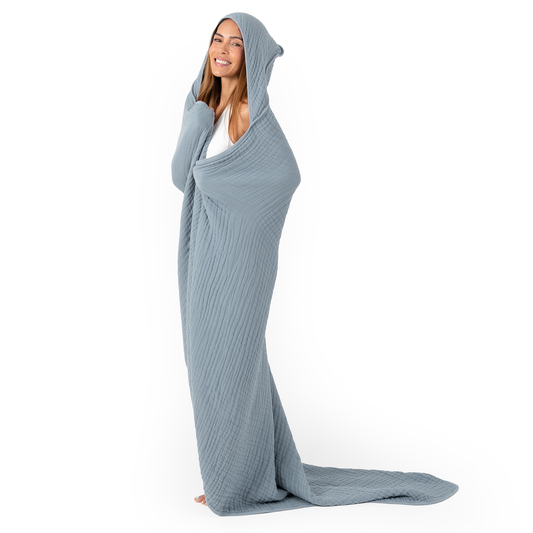 Comfy Cubs Adult Hooded Towel/Blanket Cotton Muslin